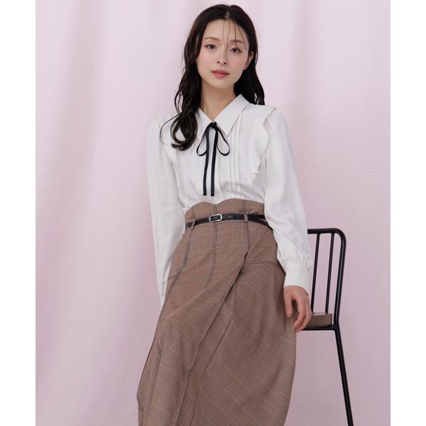 ジル バイ ジル スチュアート（JILL by JILL STUART）/ベルト付き配色ステッチフレアスカート_13