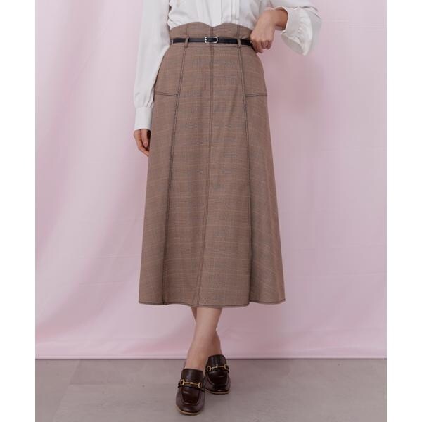 ジル バイ ジル スチュアート（JILL by JILL STUART）/ベルト付き配色ステッチフレアスカート_15
