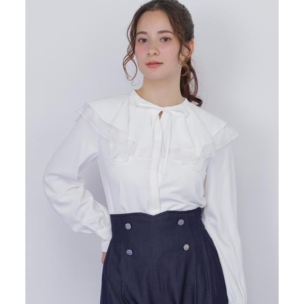 ジル バイ ジル スチュアート（JILL by JILL STUART）/ビッグカラーレースレイヤードブラウス_2