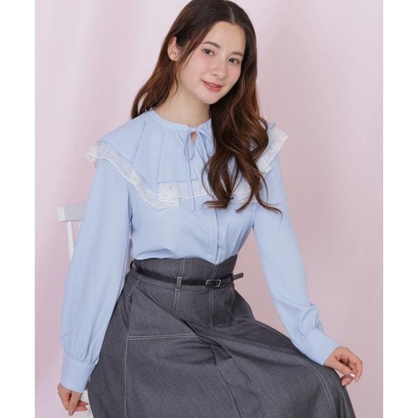 ジル バイ ジル スチュアート（JILL by JILL STUART）/ビッグカラーレースレイヤードブラウス
