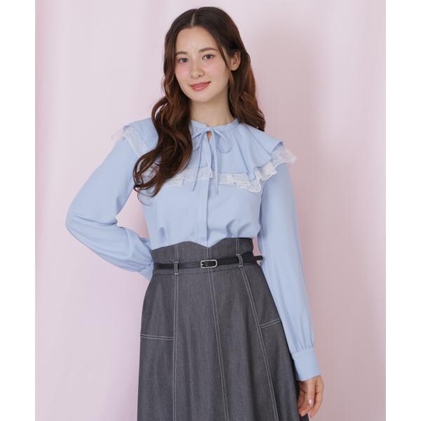 ジル バイ ジル スチュアート（JILL by JILL STUART）/ビッグカラーレースレイヤードブラウス_17