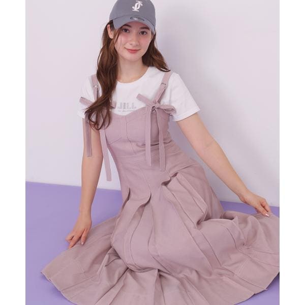 ジル バイ ジル スチュアート（JILL by JILL STUART）/デニムライク配色ステッチビスチェジャンスカ
