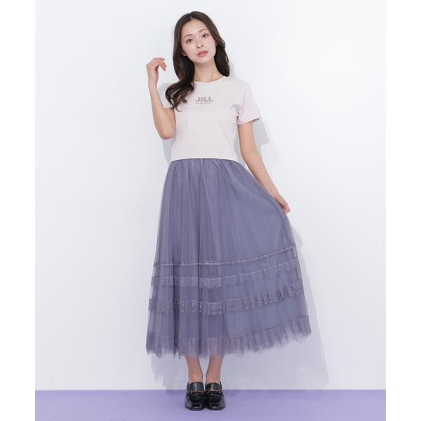 ジル バイ ジル スチュアート（JILL by JILL STUART）/ヘムレースプリーツチュールスカート 6,188円