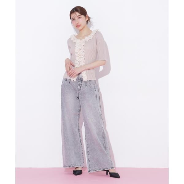 ジル バイ ジル スチュアート（JILL by JILL STUART）/構築パネルワイドデニム_3