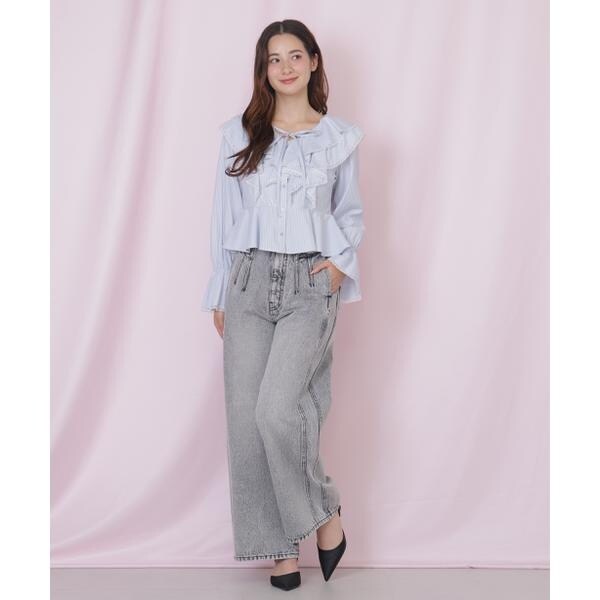 ジル バイ ジル スチュアート（JILL by JILL STUART）/構築パネルワイドデニム_4