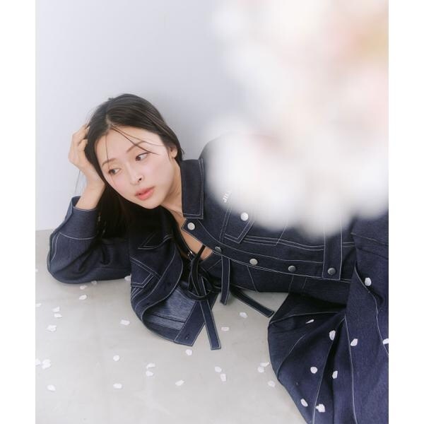 ジル バイ ジル スチュアート（JILL by JILL STUART）/デニムライク配色ステッチジャケット