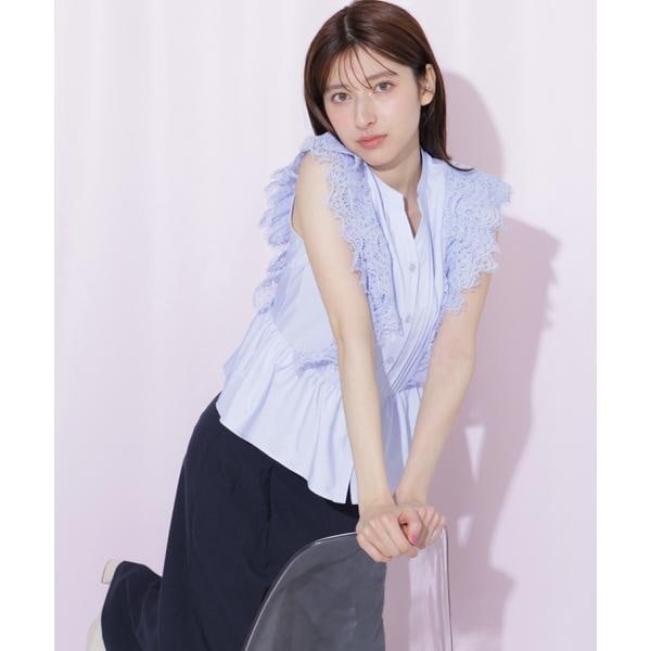 ジル バイ ジル スチュアート（JILL by JILL STUART）/レースフリルペプラムブラウス