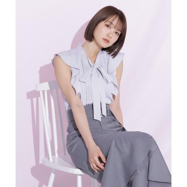 ジル バイ ジル スチュアート（JILL by JILL STUART）/ピンタックボウタイブラウス