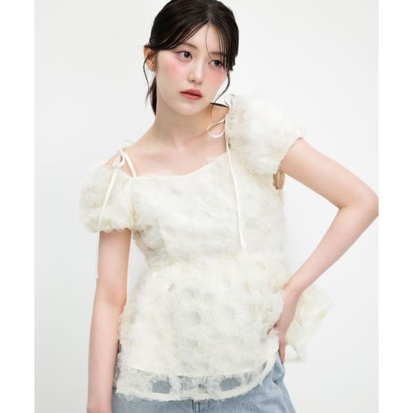 ジル バイ ジル スチュアート（JILL by JILL STUART）/フラワーチュールペプラムブラウス_1