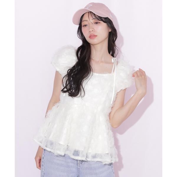 ジル バイ ジル スチュアート（JILL by JILL STUART）/フラワーチュールペプラムブラウス_4
