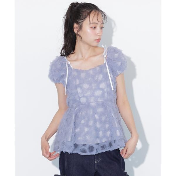 ジル バイ ジル スチュアート（JILL by JILL STUART）/フラワーチュールペプラムブラウス_15