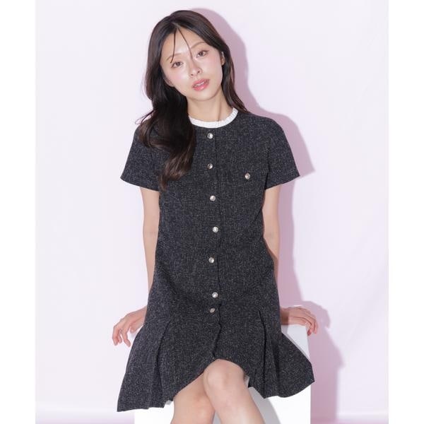 ジル バイ ジル スチュアート（JILL by JILL STUART）/半袖ツィードミニワンピース