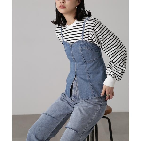 フリーズマート（Free's Mart）/フロントジップデニムキャミ
