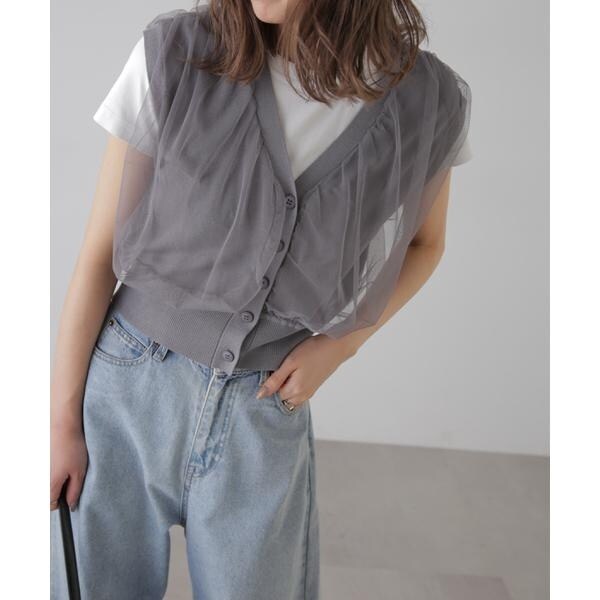 フリーズマート（Free’s Mart）/前後2wayチュールレイヤードノースリーブニットの通販は