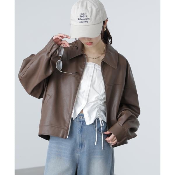 フリーズマート（Free’s Mart）/合皮ジップアップブルゾン