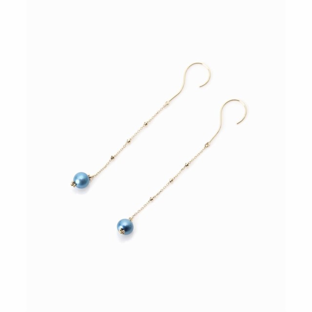 インディゴパール1粒ピンピアス K10（両耳）（ピアス（両耳用