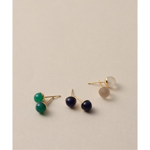 リラバイスピック＆渡り間（Lilas by Spick and Span）/グリーンアゲート6粍カップボールピアス K10（両耳）