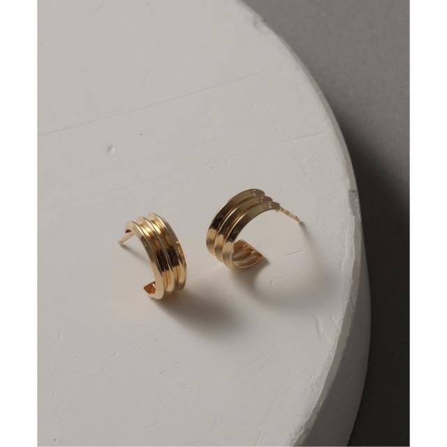 リラバイスピック＆スパン（Lilas by Spick and Span）/ダブルV線フープピアス K10（両耳）_3
