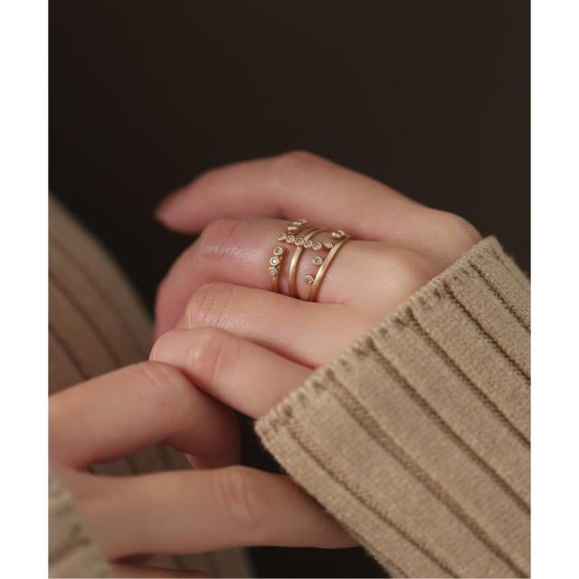 リラバイスピック＆スパン（Lilas by Spick and Span）/ブラウンダイヤクロスリング K10_3