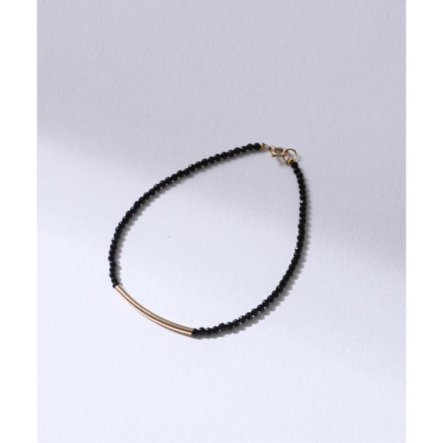 Lilas 一粒ダイヤチェーンブレスレットk10イエローゴールド 1粒ダイヤクリップチェーンブレスレット K10（ブレスレット・バングル