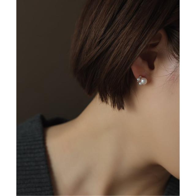 リラバイスピック＆スパン（Lilas by Spick and Span）/6mmパール*ホワイトトパーズピアス K10（両耳）