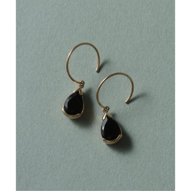 リラバイスピック＆スパン（Lilas by Spick and Span）/ペアシェイプオニキスフープピアス K10（両耳）_2