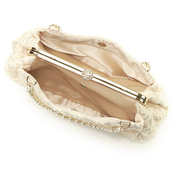 エー・アール　アザレアローズ（A・R Azalea Rose）/パールチェーンがま口レースバッグ（結婚式/二次会/謝恩会／パーティー） エー・アール アザレアローズ（A・R Azalea Rose）/パールチェーン