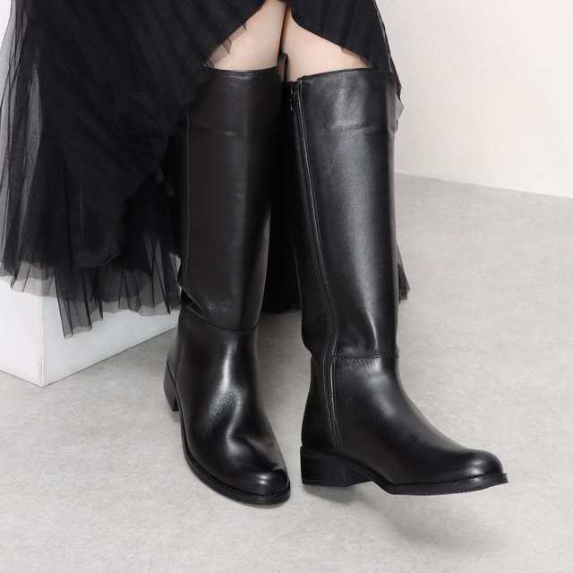 黒のベーシックロングブーツ 涼しい