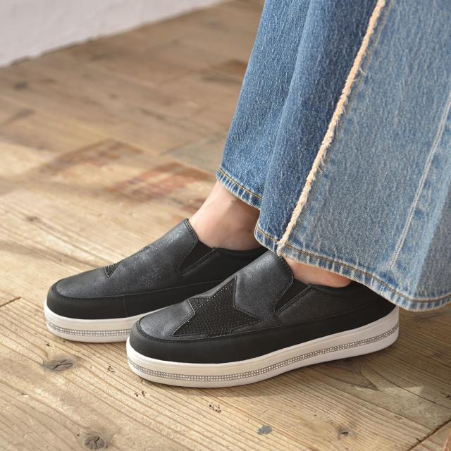 グリッターセレクト（GLITTER SELECT）/【24春夏新作】Jewel casket ラインストーン 星柄スリッポンの通販は 5,121円