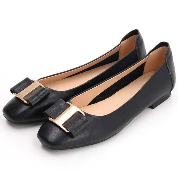 グリッターセレクト（GLITTER SELECT）/【本革】〈新色追加〉GRACE AVENUE バックルリボン フラットパンプス