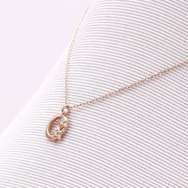 エステール（ESTELLE）/K10 ピンクゴールド ダイヤモンド ムーン