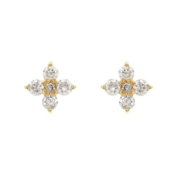 エステール（ESTELLE）/【WEB限定】K10 イエローゴールド ダイヤモンド フラワー ピアス