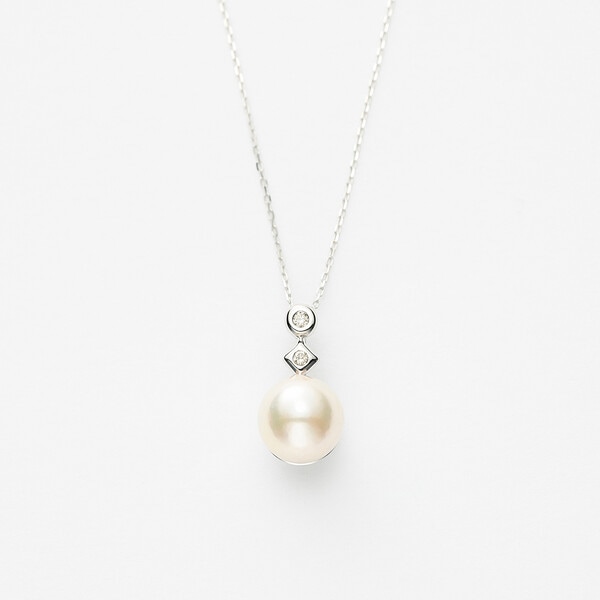 ESTELLE K10 ホワイトゴールド パールネックレス エステール（ESTELLE）/6月誕生石 K10 ホワイトゴールド あこや真珠