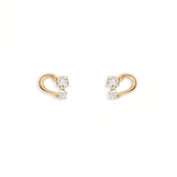エステール（ESTELLE）/K10 イエローゴールド モルガナイト ハート ピアス 8,580円
