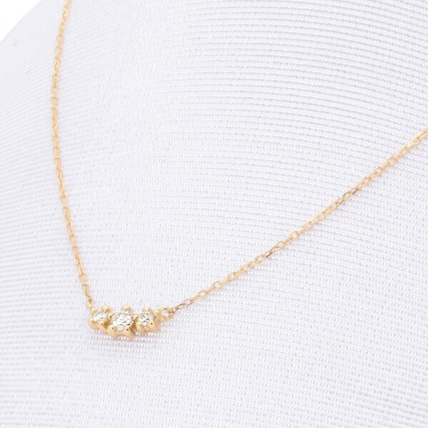 エステール（ESTELLE）/K18 イエローゴールド ダイヤモンド ネックレス（0．1ct）_2