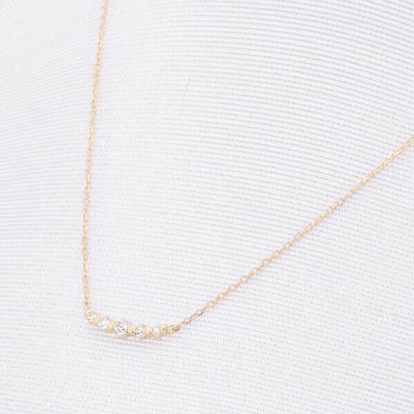 エステール（ESTELLE）/K18 イエローゴールド ダイヤモンド ネックレス（0．1ct）_2