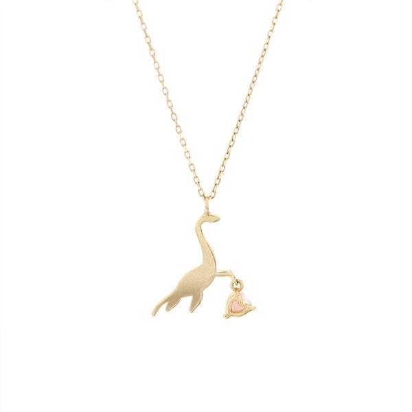 エステール（ESTELLE）/10月誕生石 K10 イエローゴールド ピンクオパール プレシオサウルス ネックレス_1