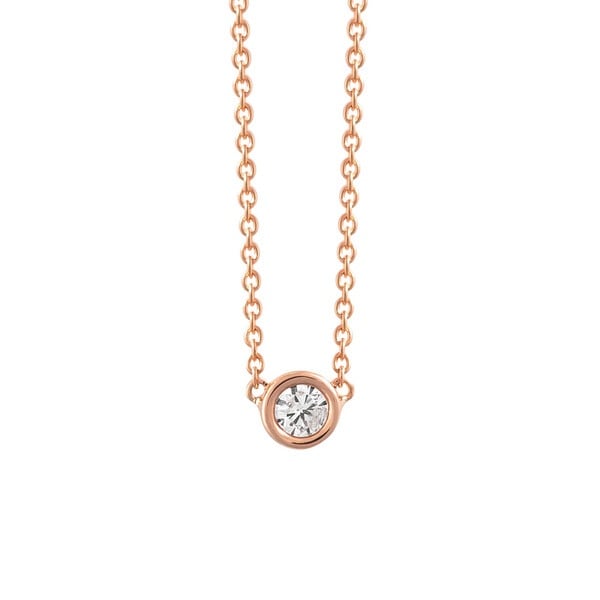 エステール（ESTELLE）/【WEB限定】K18 ピンクゴールド ダイヤモンド ネックレス（0．12ct）