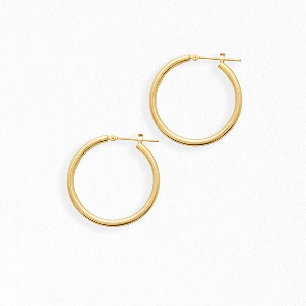 ESTELLE K18YG フープピアス 1×10 Ear Jewelry】K18 ピンクゴールド