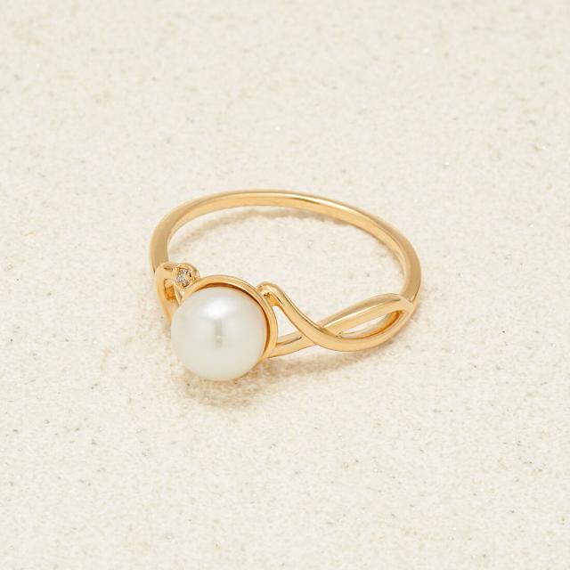 エステール（ESTELLE）/6月誕生石 K10 イエローゴールド あこや真珠 リング（指輪）_6
