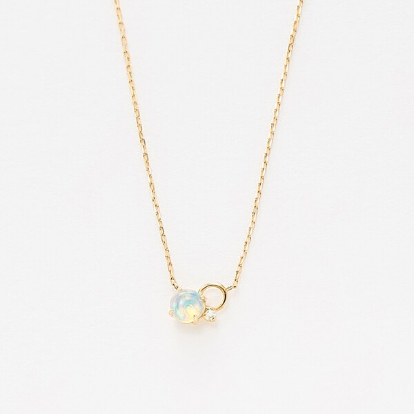 エステール（ESTELLE）/【WEB限定】10月誕生石 K10 イエローゴールド オパール ネックレスの通販は