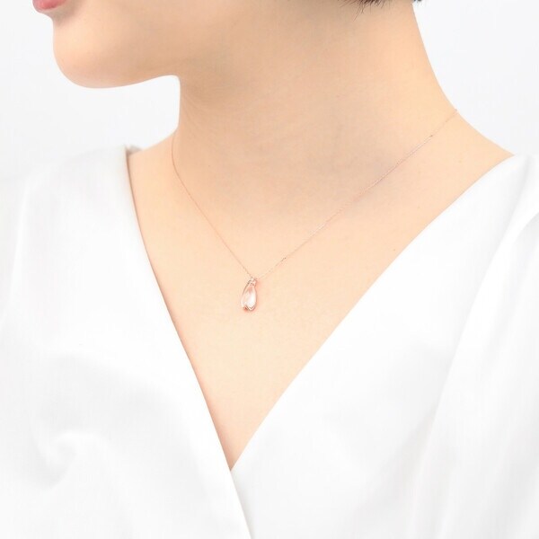 エステール（ESTELLE）/【WEB限定】K10 ピンクゴールド ローズクォーツ さくら ネックレス_5