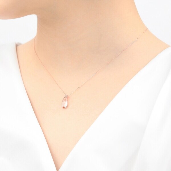 エステール（ESTELLE）/【WEB限定】K10 ピンクゴールド ローズクォーツ さくら ネックレス_6