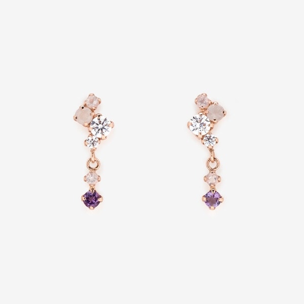 エステール（ESTELLE）/K10 ピンクゴールド マルチカラー ピアスの通販は 14,652円