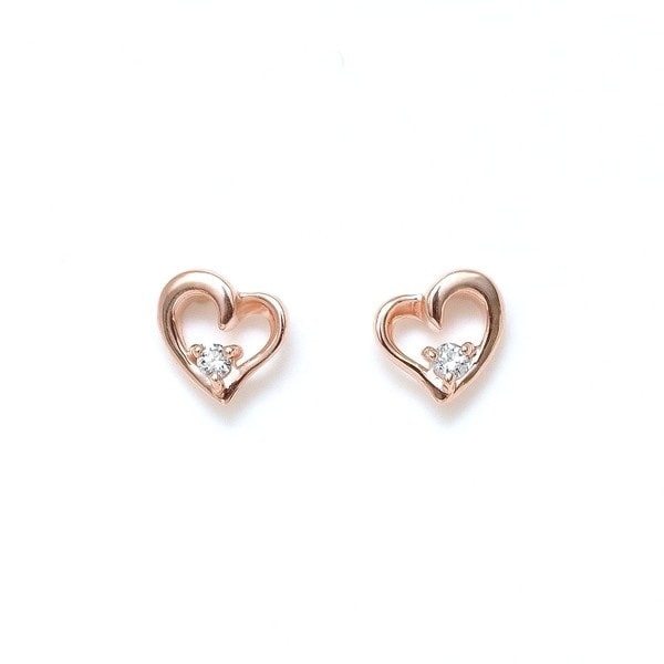エステール（ESTELLE）/【WEB限定】【Best Price】K10 ピンクゴールド ダイヤモンド ハート ピアス