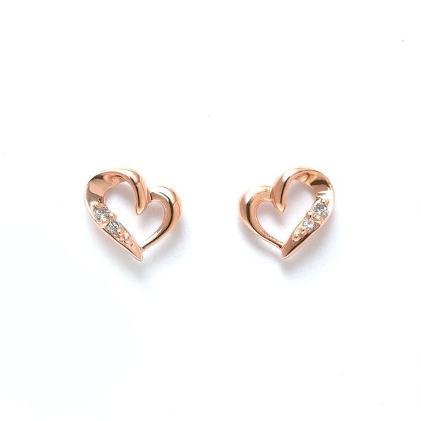 エステール（ESTELLE）/【WEB限定】【Best Price】K10 ピンクゴールド ダイヤモンド ハート ピアス