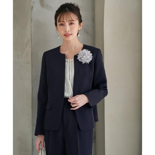 イッカ（ikka）/【洗濯機で洗える／セットアップ対応】ウォッシャブルキーネックジャケット