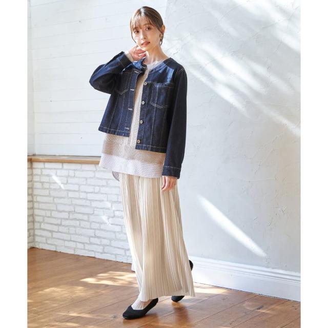 イッカ（ikka）/【雑誌InRed4月号掲載】ストレッチデニムノーカラー 