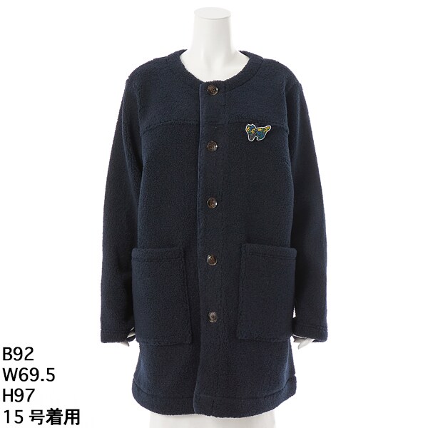 スーパーハッカフィーユ（super hakka feuille）/[15号〜19号]ループボアネコビーズブローチ付きノーカラーコートの通販は 12,375円