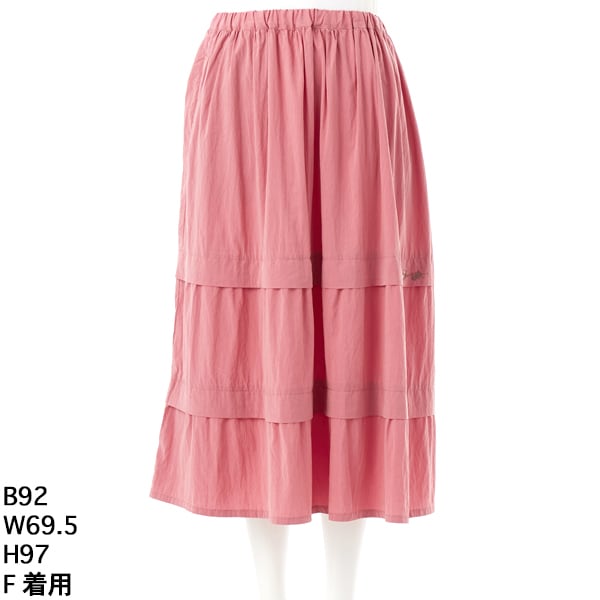 スーパーハッカフィーユ（super hakka feuille）/[15〜19号]サイドウェイフラワー刺繍セルロースフィブリルブロードティアードスカート